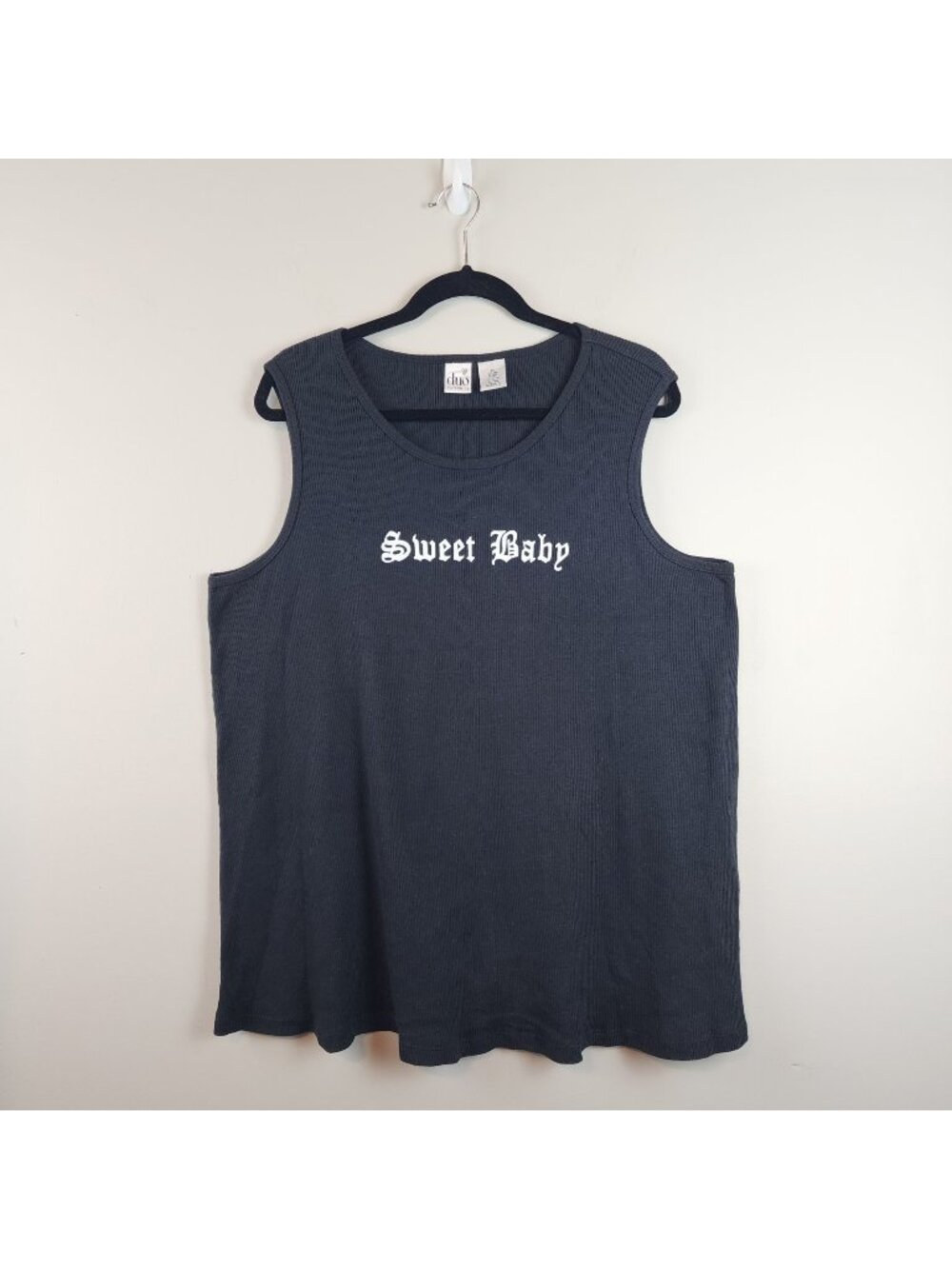 Duo Maternity Sweet Baby Black Tank Top 2XL